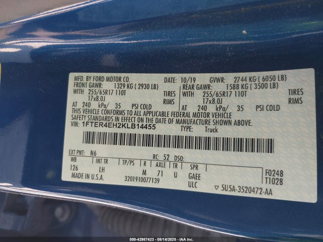 1FTER4EH2KLB14455 Ford Ranger