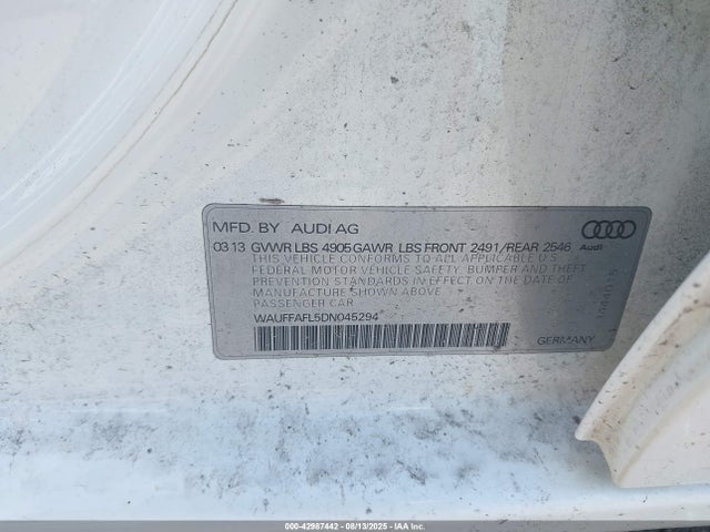 2013 AUDI A4 WAUFFAFL5DN045294 Photo 8