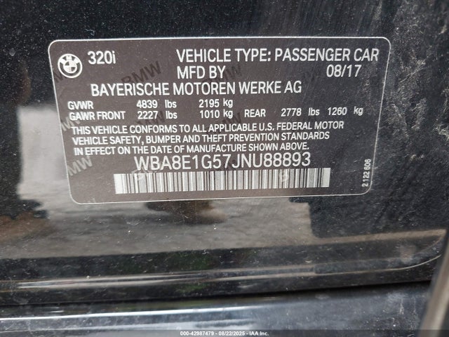 WBA8E1G57JNU88893 BMW 320i