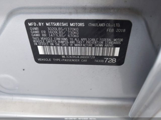 2018 MITSUBISHI MIRAGE ML32A3HJ4JH009729 Photo 8
