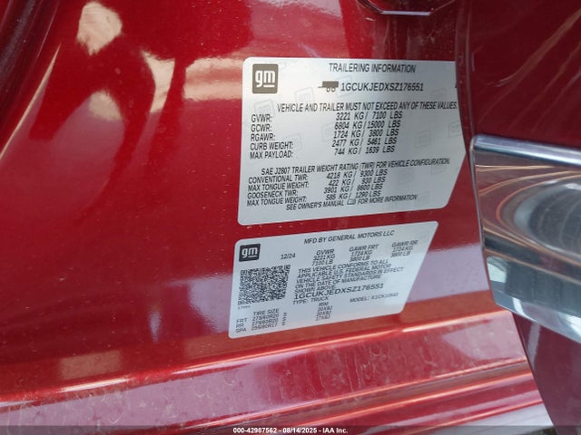 1GCUKJEDXSZ176551 Chevrolet l84