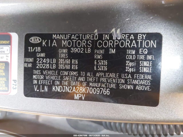 KIA g gdi 2019 KNDJN2A28K7009766 Image 9