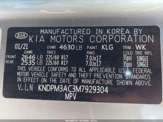 KIA gdi theta-ii 2021 KNDPM3AC3M7929304 Image 9