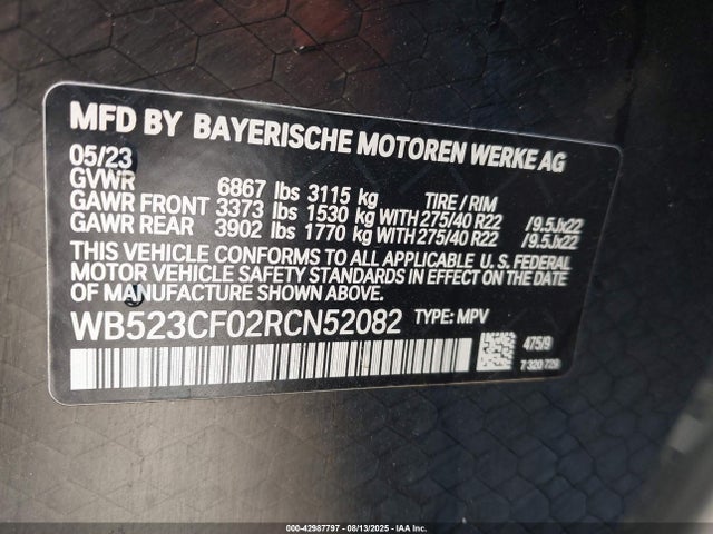 2024 BMW IX WB523CF02RCN52082 Photo 8