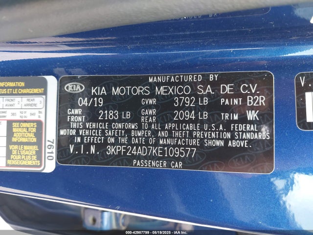 KIA mpi nu 2019 3KPF24AD7KE109577 Image 9