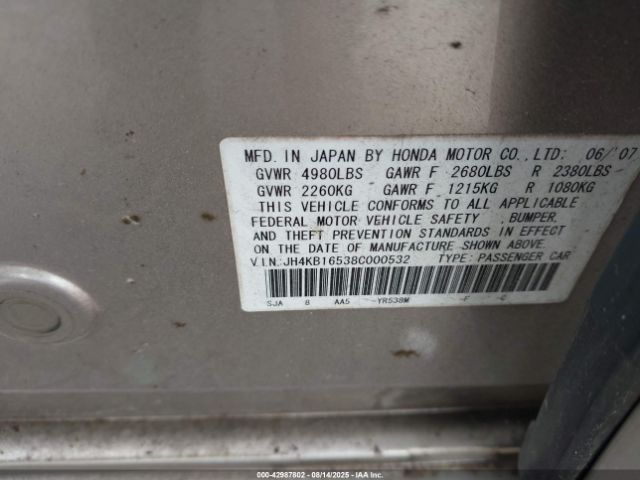 2008 ACURA RL JH4KB16538C000532 Photo 8