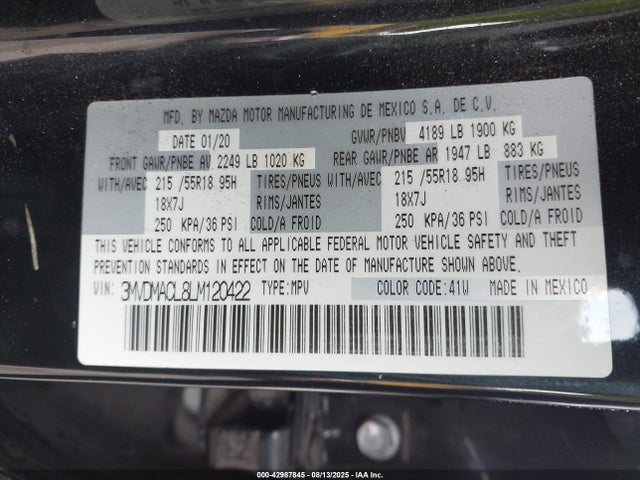 Mazda py 2020 3MVDMACL8LM120422 Image 9