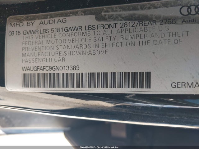 2016 AUDI A6 WAUGFAFC9GN013389 Photo 8