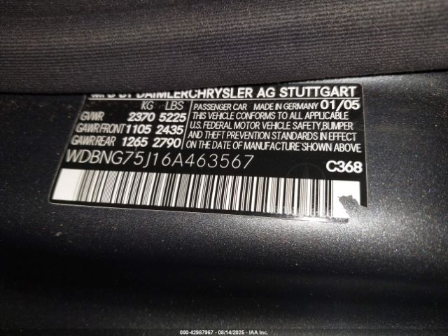 2006 MERCEDES-BENZ S 500 WDBNG75J16A463567 Photo 8