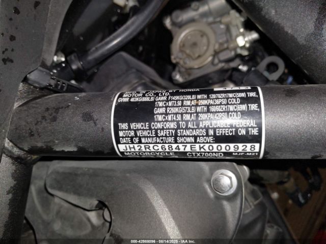 2014 HONDA CTX700 JH2RC6847EK000928 Photo 9