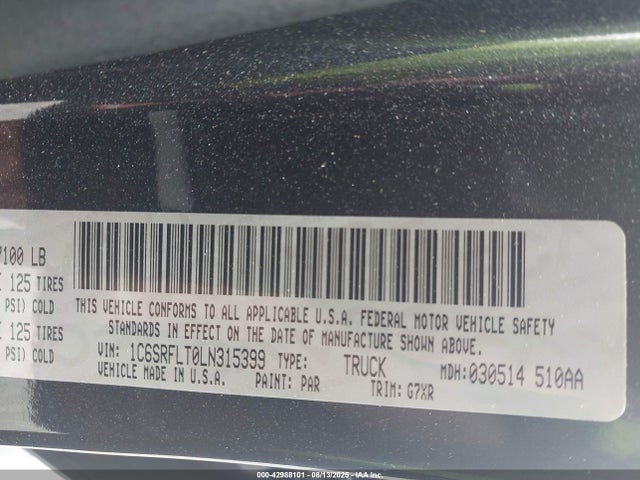 RAM 1500 2020 1C6SRFLT0LN315399 Image 9