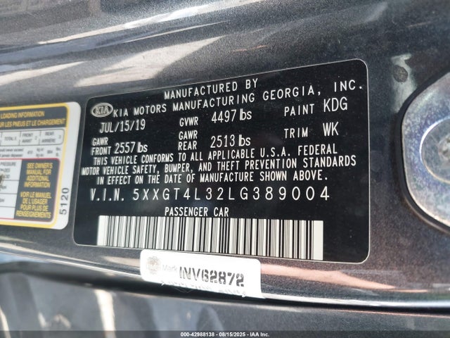 5XXGT4L32LG389004 KIA gdi