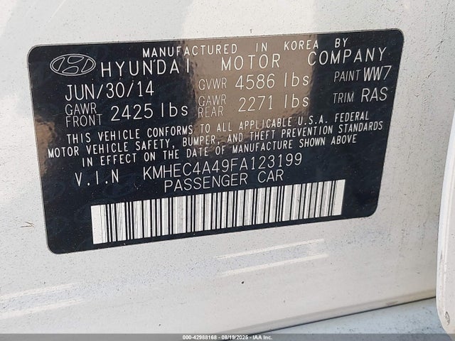 Hyundai dohc mpi theta ii 2015 KMHEC4A49FA123199 Image 9