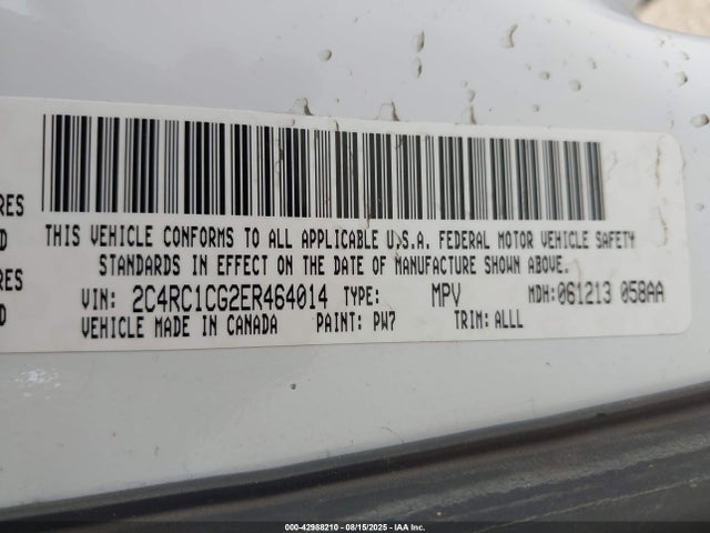 Chrysler 2014 2014 2C4RC1CG2ER464014 Image 9