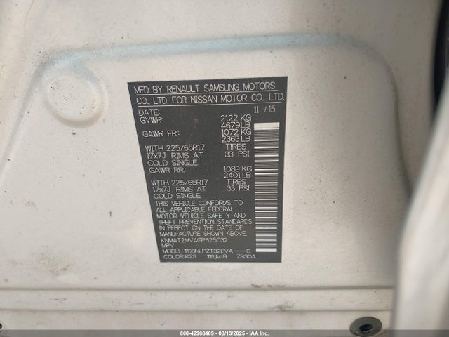 Nissan 2016 2016 KNMAT2MV4GP625032 Image 9