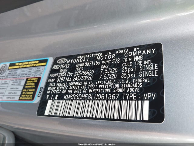 Hyundai gdi lambda ii 2020 KM8R3DHE8LU061367 Image 9
