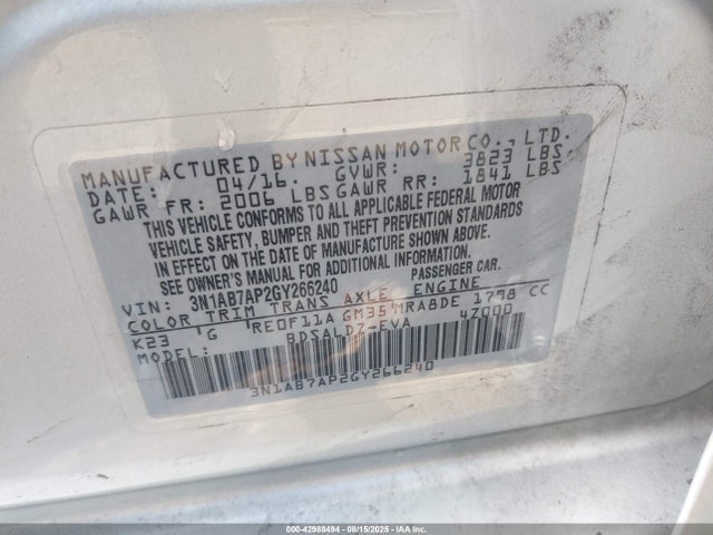3N1AB7AP2GY266240 Nissan 2016