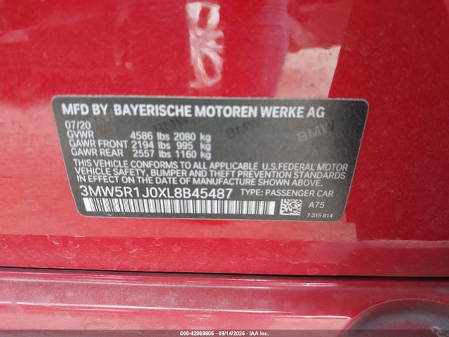 3MW5R1J0XL8B45487 BMW 330I
