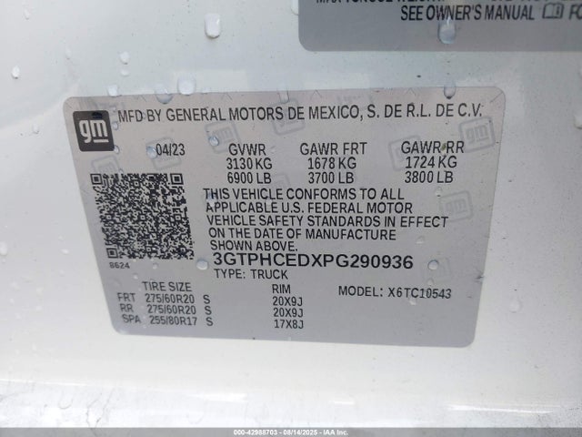 GMC l84 2023 3GTPHCEDXPG290936 Image 9