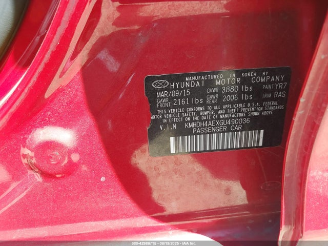 Hyundai dohc mpi nu 2016 KMHDH4AEXGU490036 Image 9