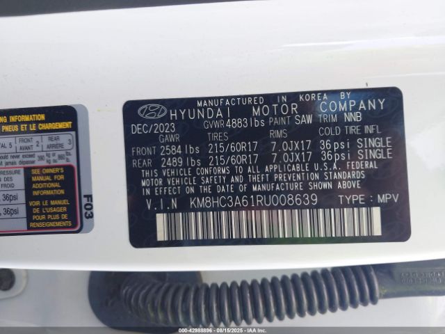 2024 HYUNDAI KONA ELECTRIC KM8HC3A61RU008639 Photo 8