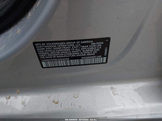 Volkswagen Passat 2020 1VWMA7A35LC024259 Image 9