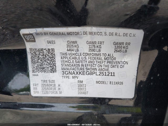 3GNAXKEG8PL251211 Chevrolet lsd