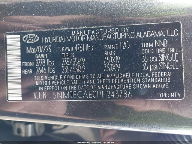 Hyundai gdi theta iii 2023 5NMJECAE0PH243786 Image 9