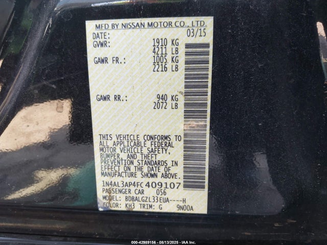 Nissan 2015 2015 1N4AL3AP4FC409107 Image 9