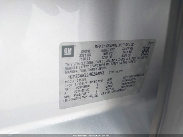 2017 CADILLAC ESCALADE 1GYS3AKJ9HR204048 Photo 8