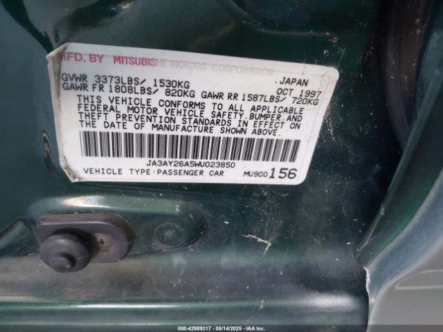 1998 MITSUBISHI MIRAGE JA3AY26A5WU023850 Photo 8