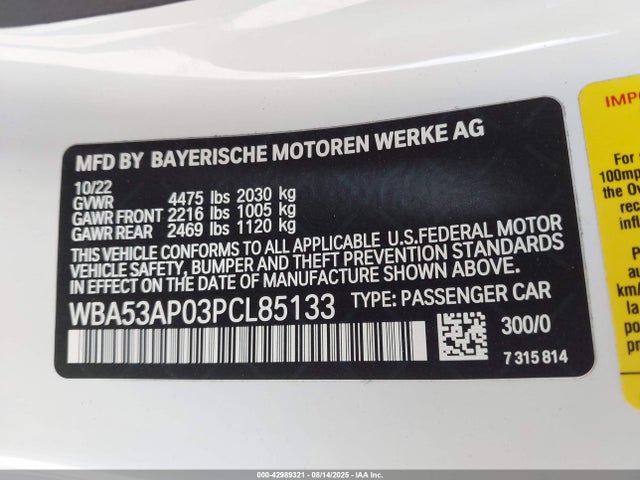 BMW 430I 2023 WBA53AP03PCL85133 Image 9