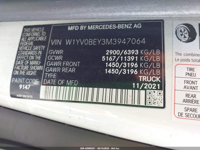 W1YV0BEY3M3947064 Mercedes-Benz m274