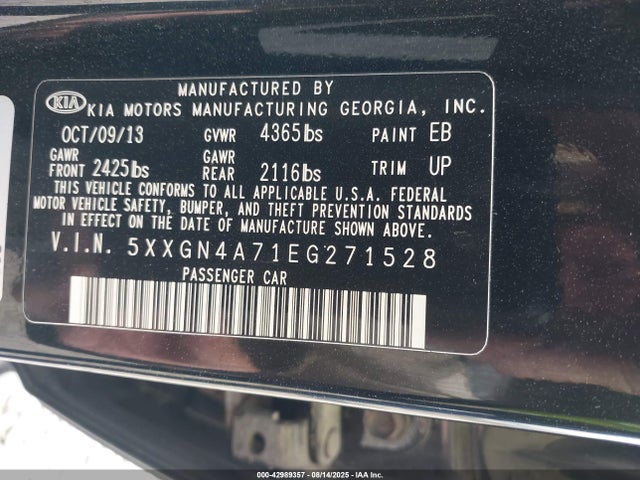 5XXGN4A71EG271528 KIA dohc gdi theta ii