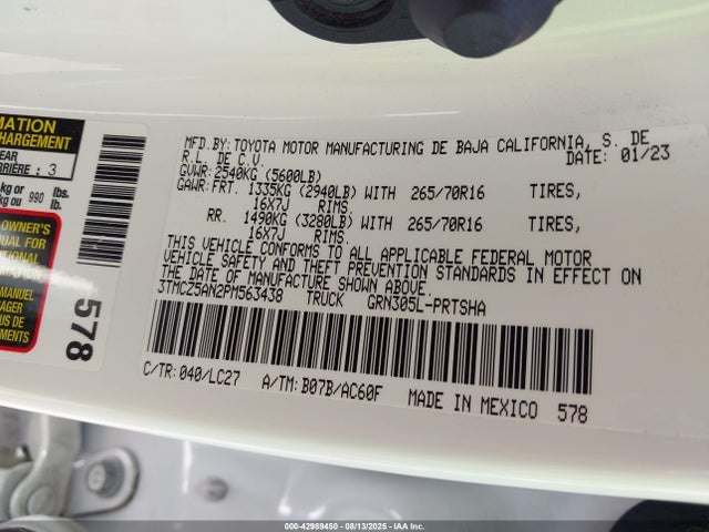 3TMCZ5AN2PM563438 Toyota 2gr-fks