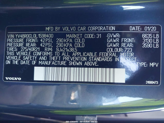 YV4BR0CL0L1598400 Volvo b4204tsh (hp)