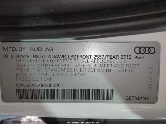 2014 AUDI A6 WAUGFAFC0EN053261 Photo 8