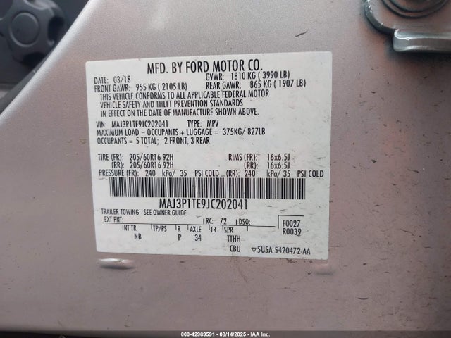 Ford Ecosport Se 2018 MAJ3P1TE9JC202041 Image 9