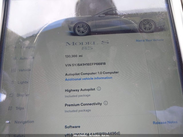 2014 TESLA MODEL S 5YJSA1H18EFP66818 Photo 6