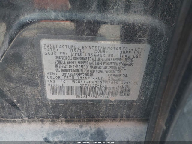 Nissan Sentra 2015 3N1AB7AP8FY280478 Image 9