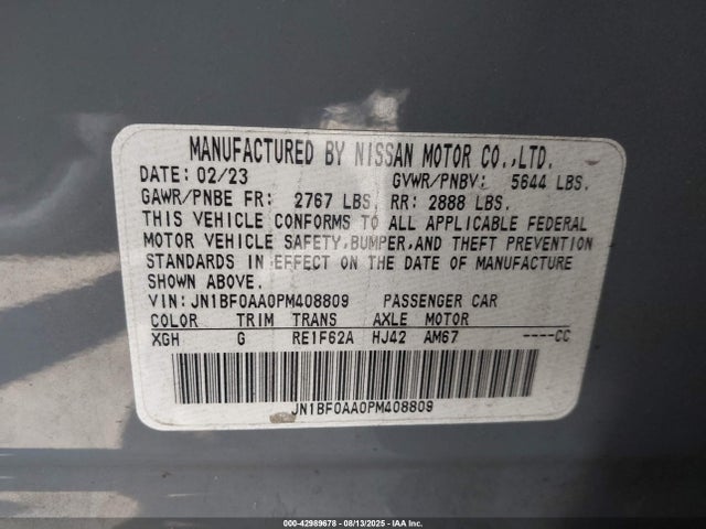 Nissan motor 2023 JN1BF0AA0PM408809 Image 9