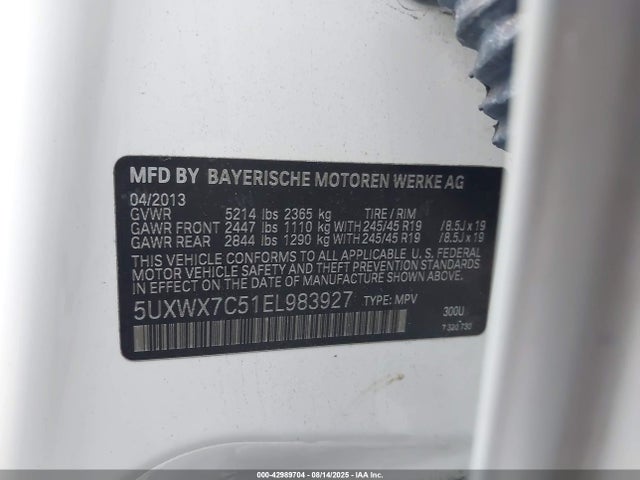5UXWX7C51EL983927 BMW X3