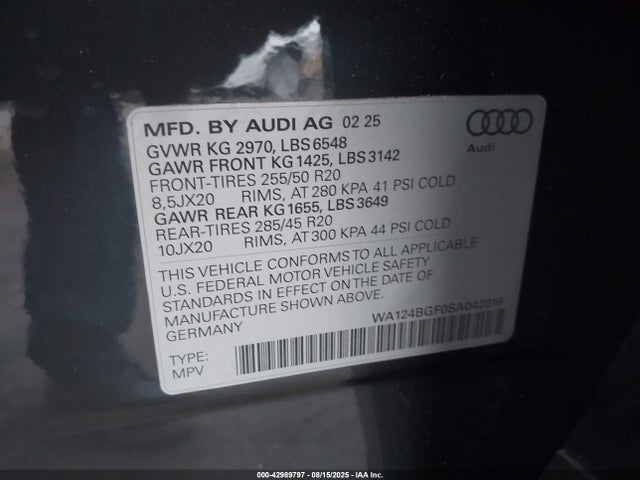 Audi Q6 2025 WA124BGF0SA042016 Image 9