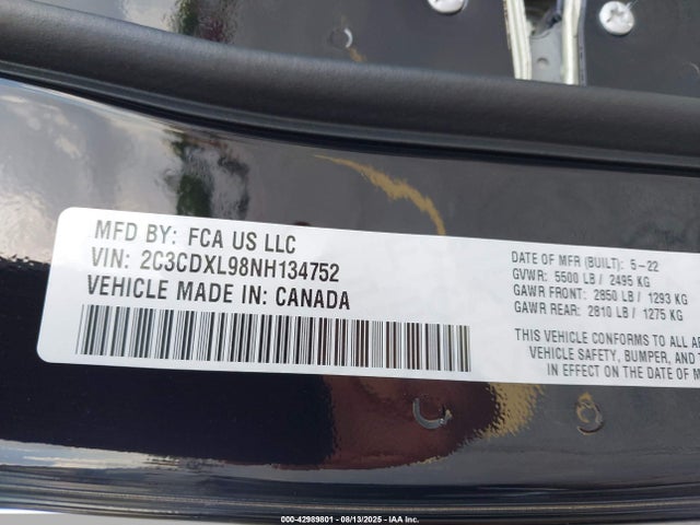 Dodge Charger 2022 2C3CDXL98NH134752 Image 9
