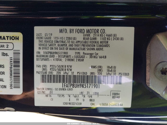 1FATP8UH9K5171901 Ford 4v