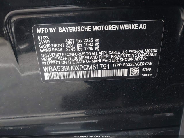 WBA53BH0XPCM61791 BMW 2023