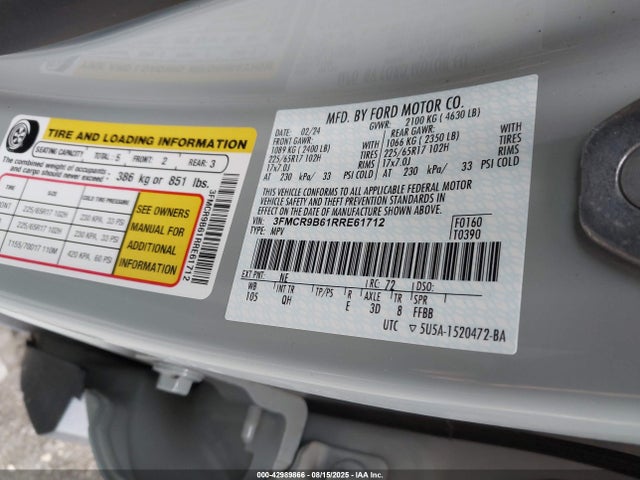3FMCR9B61RRE61712 Ford dragon