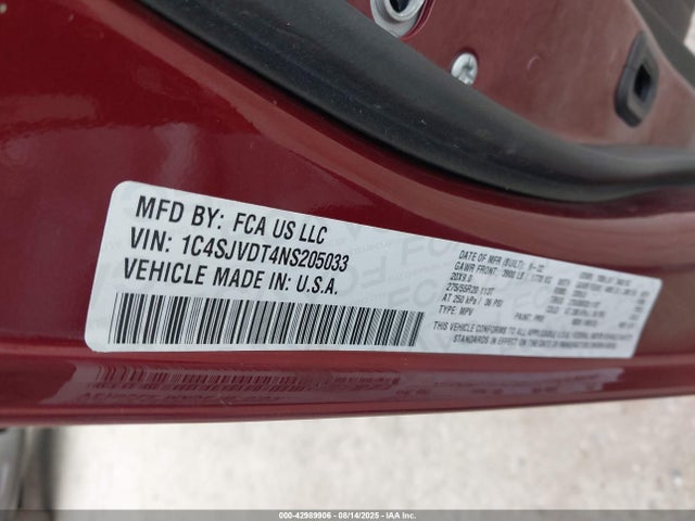 Jeep 2022 2022 1C4SJVDT4NS205033 Image 9