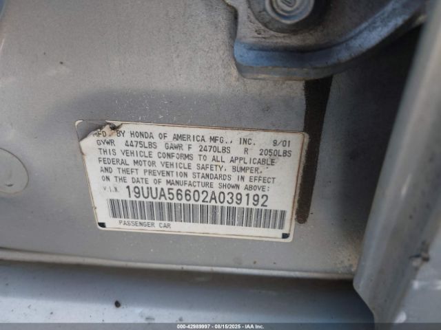 2002 ACURA TL 19UUA56602A039192 Photo 8