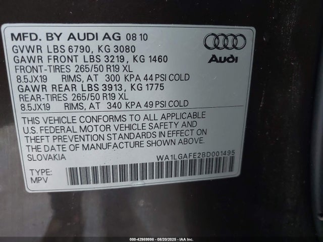 2011 AUDI Q7 WA1LGAFE2BD001495 Photo 8